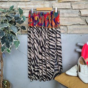 Seascamp Cover Up Skirt Vintage 60's 70's All Over Print Zebra Tiger Abs…